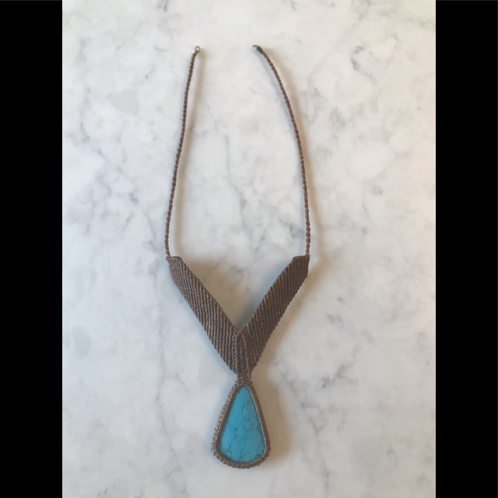 Hemp and Turquoise Necklace